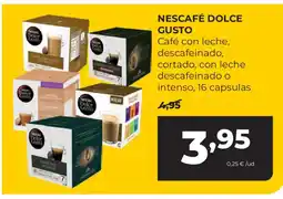 Alimerka NESCAFÉ DOLCE GUSTO Café con leche descafeinado, cortado, con leche descafeinado o intenso, 16 capsulas oferta