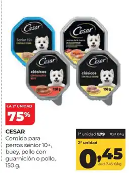Alimerka CESAR Comida para perros senior 10+, buey, pollo con guarnición o pollo oferta