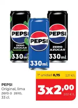 Alimerka PEPSI Original, lima zero o zero oferta