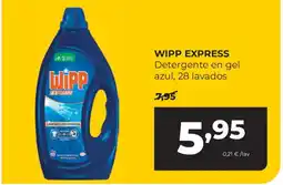 Alimerka WIPP EXPRESS Detergente en gel azul, 28 lavados oferta