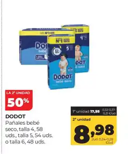 Alimerka DODOT Pañales bebé seco, talla 4 oferta