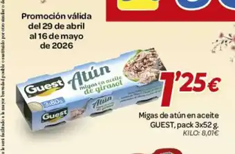 Alsara Supermercados GUEST Migas de atún en aceite oferta