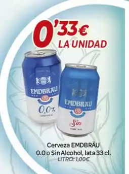 Alsara Supermercados EMDBRÄU Cerveza 0.00 Sin Alcohol, lata oferta