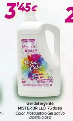 Alsara Supermercados MISTER BRILLO Gel detergente 75 dosis Color, Mosqueta o Gel activo oferta