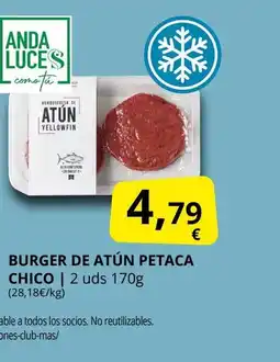 Supermercados MAS Burger de atún petaca chico oferta