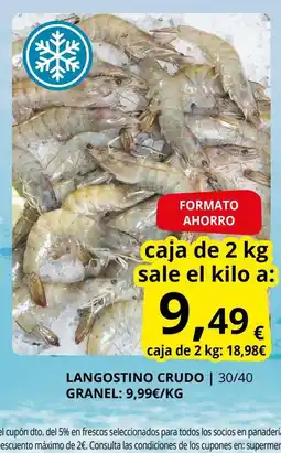 Supermercados MAS Langostino crudo oferta
