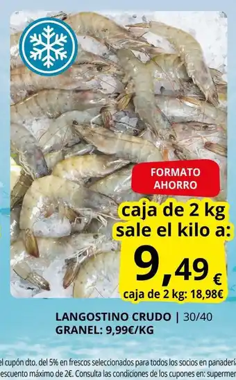 Supermercados MAS Langostino crudo oferta