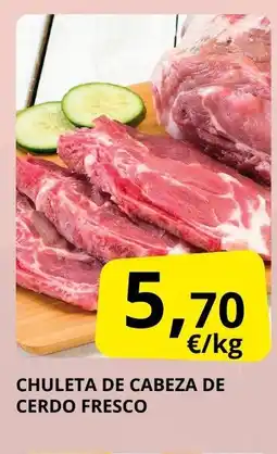 Supermercados MAS Chuleta de cabeza de cerdo fresco oferta