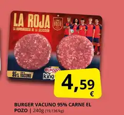 Supermercados MAS EL POZO Burger vacuno 95% carne oferta