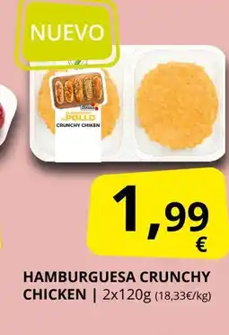 Supermercados MAS Hamburguesa crunchy chicken oferta