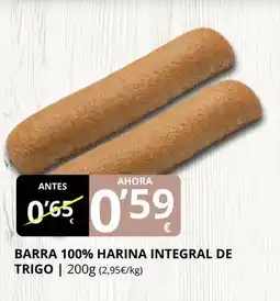 Supermercados MAS Barra 100% harina integral de trigo oferta