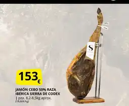 Supermercados MAS Jamón cebo 50% raza ibérica sierra de codex oferta