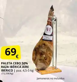 Supermercados MAS Paleta cebo 50% raza ibérica aire ibérico oferta