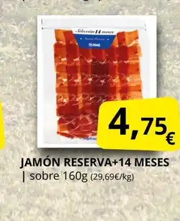 Supermercados MAS Jamón reserva+14 meses oferta