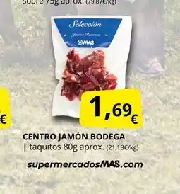 Supermercados MAS Centro jamón bodega oferta