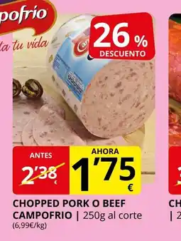 Supermercados MAS CAMPOFRIO Chopped pork o beef oferta