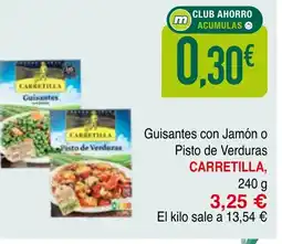 Minymas Guisantes con jamón o pisto de verduras carretilla oferta