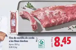 Lidl Tira de costilla de cerdo a las finas hierbas oferta