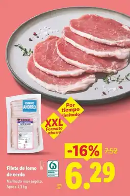 Lidl Filete de lomo de cerdo oferta