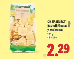 Lidl CHEF SELECT Ravioli Ricotta y espinacas oferta