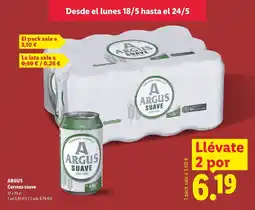 Lidl ARGUS Cerveza suave oferta