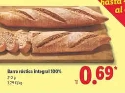 Lidl Barra rústica integral 100% oferta