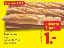 Lidl Barra de pan oferta