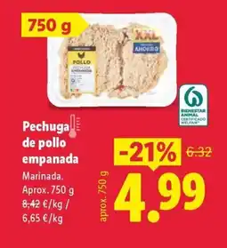 Lidl Pechuga de pollo empanada oferta