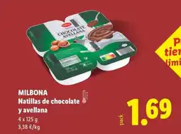 Lidl MILBONA Natillas de chocolate y avellana oferta