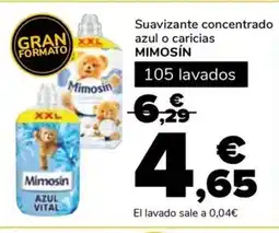 Supeco MIMOSIN Suavizante concentrado azul o caricias oferta