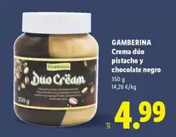 Lidl GAMBERINA Crema dúo pistacho y chocolate negro oferta