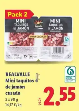 Lidl REALVALLE Mini taquitos de jamón curado oferta