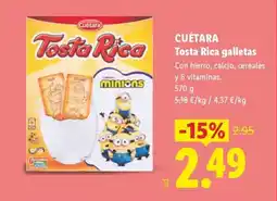 Lidl CUÉTARA Tosta Rica galletas oferta