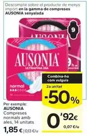 Ausonia - compresas normals amb ales
