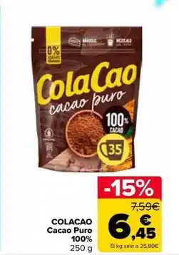 Carrefour Market Cola cao - cacau pur 100% oferta
