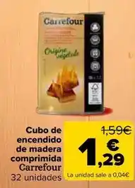 Carrefour Carrefour - cubo de encendido de madera comprimida oferta