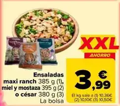 Carrefour Ensaladas maxi ranch, miel y mostaza o césar oferta