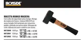 Ironside - maceta mango madera