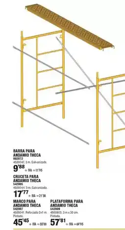 Optimus Barra para andamio theca oferta