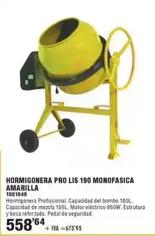 Optimus Hormigonera pro lis 190 monofasica amarilla oferta