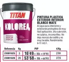 Optimus Titan - pintura plastica exterior interior blanco mate oferta