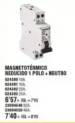 Optimus Magnetotermico reducido 1 polo + neutro oferta