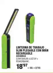 Optimus Luceco - linterna de trabajo slim plegable con imán recargable oferta