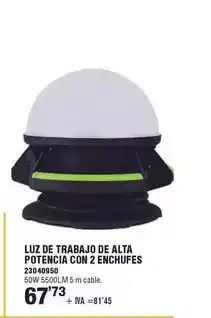 Optimus Luz de trabajo de alta potencia con 2 enchufes oferta