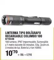Optimus Linterna tipo bolígrafo recargable columbo 100 oferta