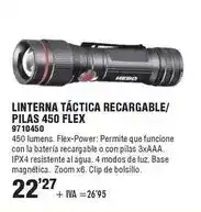 Optimus Linterna táctica recargable/ pilas 450 flex oferta