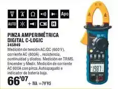 Optimus Pinza amperimetrica digital c-logic oferta