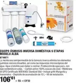Optimus Equipo osmosis diversa doméstica 5 etapas modelo alba oferta
