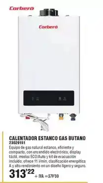 Optimus Corberó - calentador estanco gas butano oferta