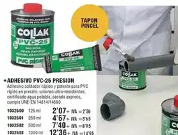 Optimus Adhesivos pvc-25 presion oferta